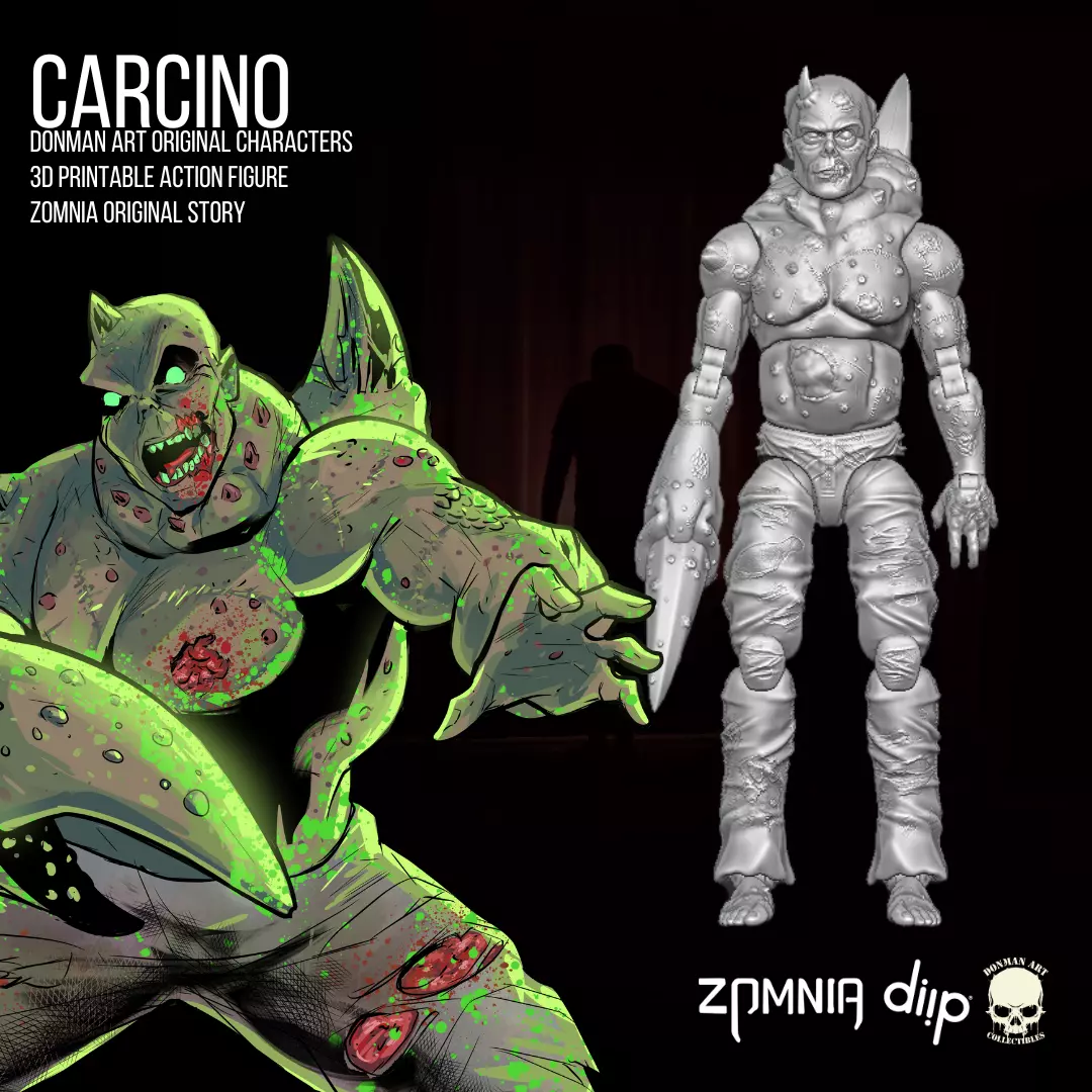 Carcino-Donman art Original 3D printable full action figure 3D print model_0