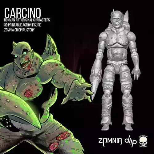 Carcino-Donman art Original 3D printable full action figure