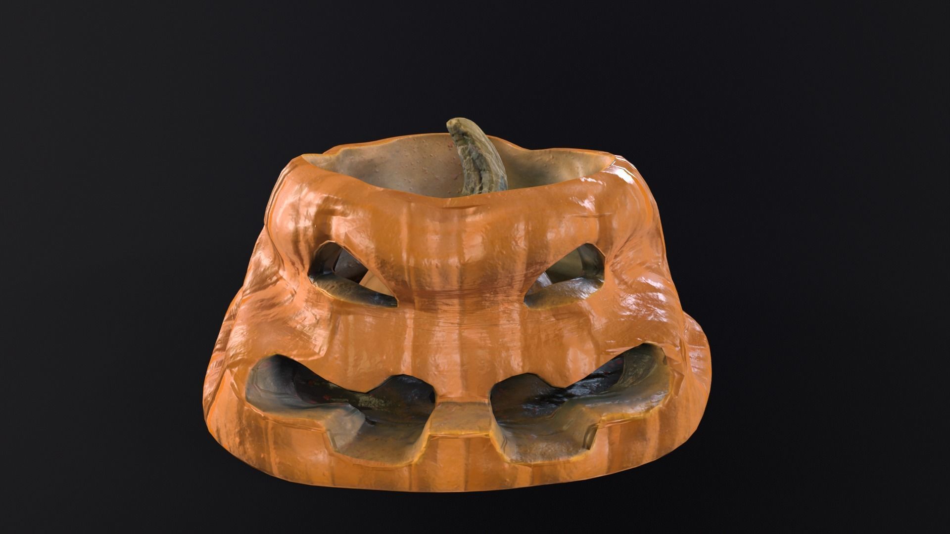 Halloween Rotten Pumpkin Low-poly 3D model_4