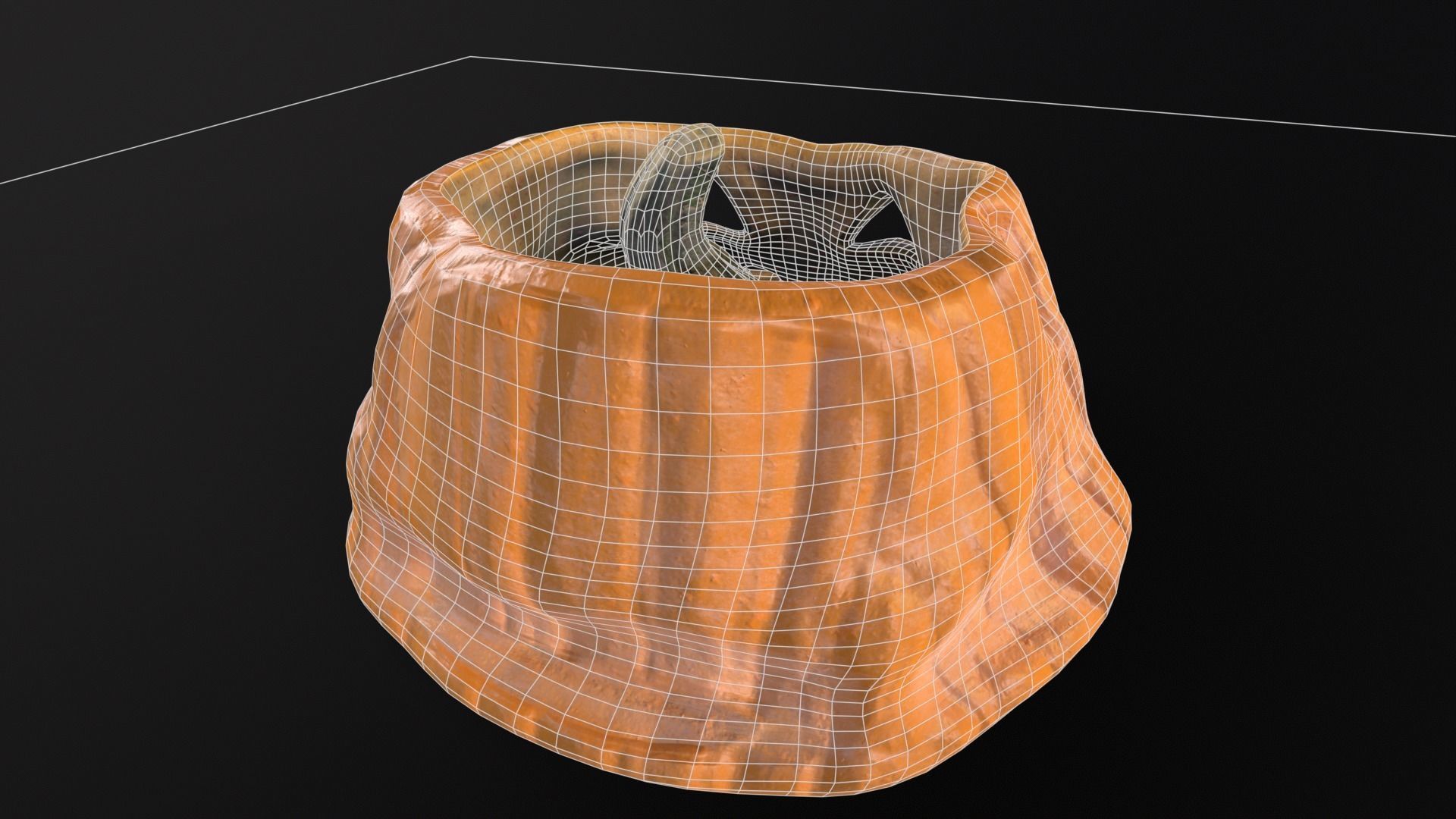 Halloween Rotten Pumpkin Low-poly 3D model_19