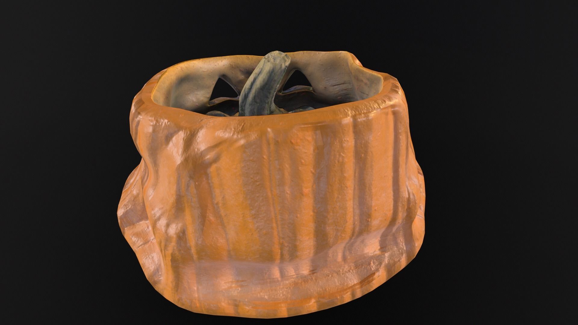Halloween Rotten Pumpkin Low-poly 3D model_16