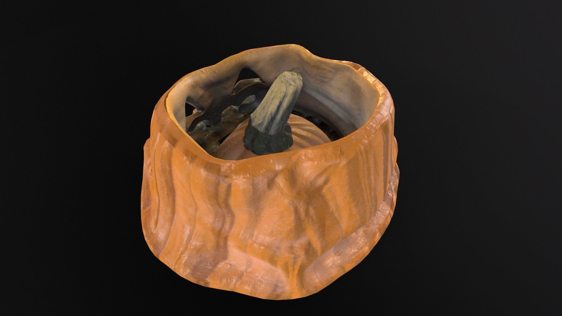 Halloween Rotten Pumpkin Low-poly 3D model_14