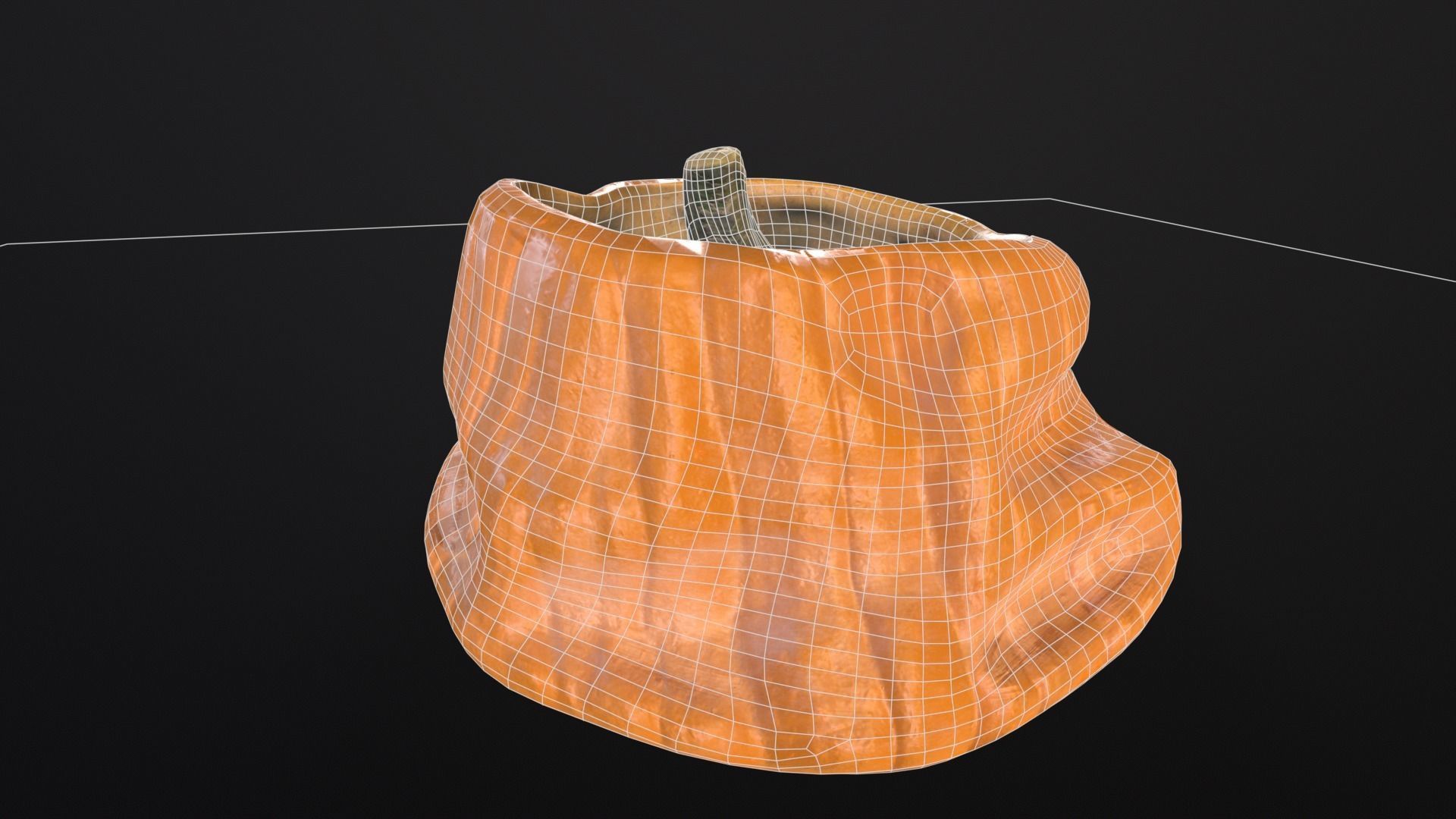 Halloween Rotten Pumpkin Low-poly 3D model_21