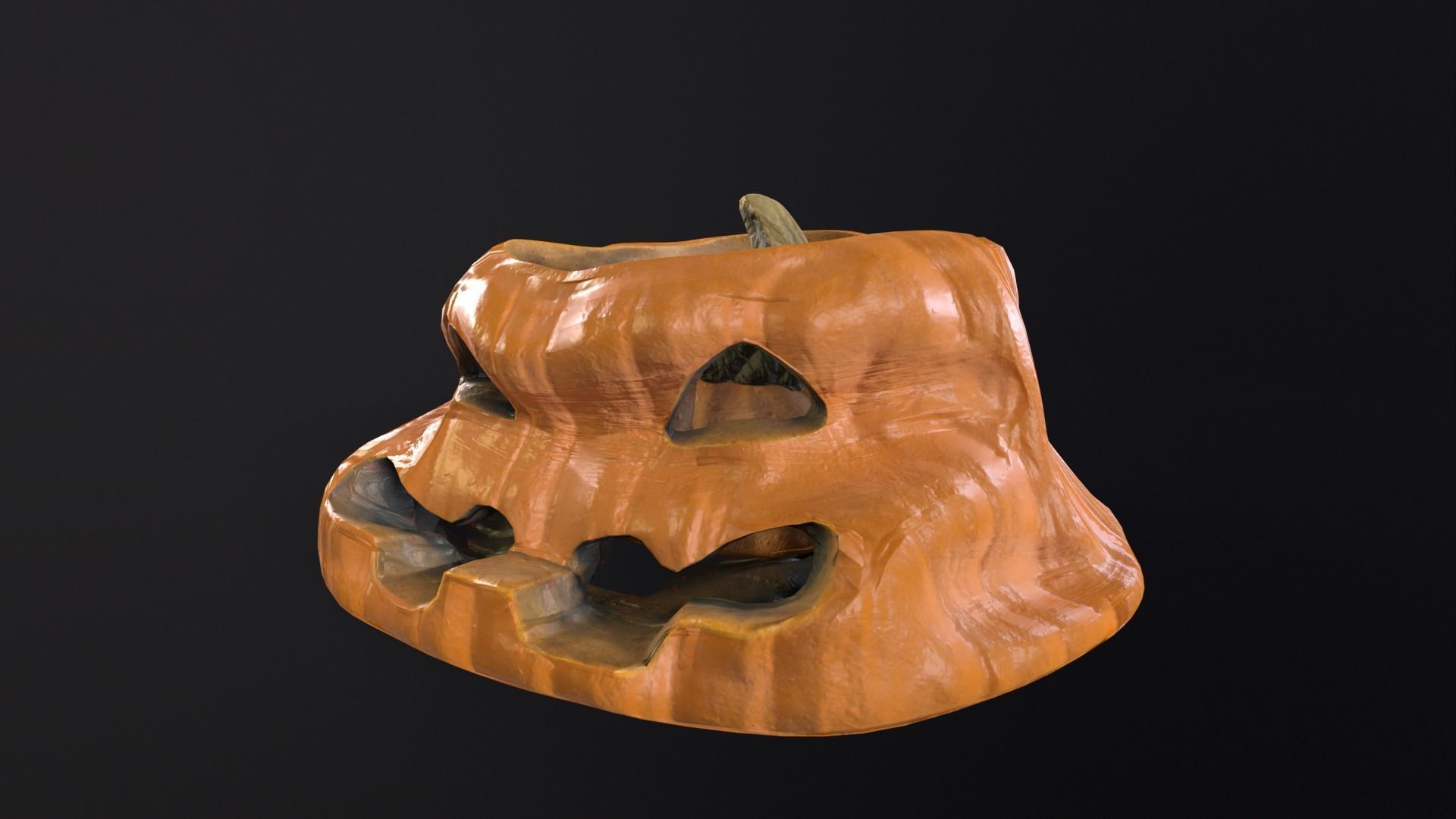 Halloween Rotten Pumpkin Low-poly 3D model_6