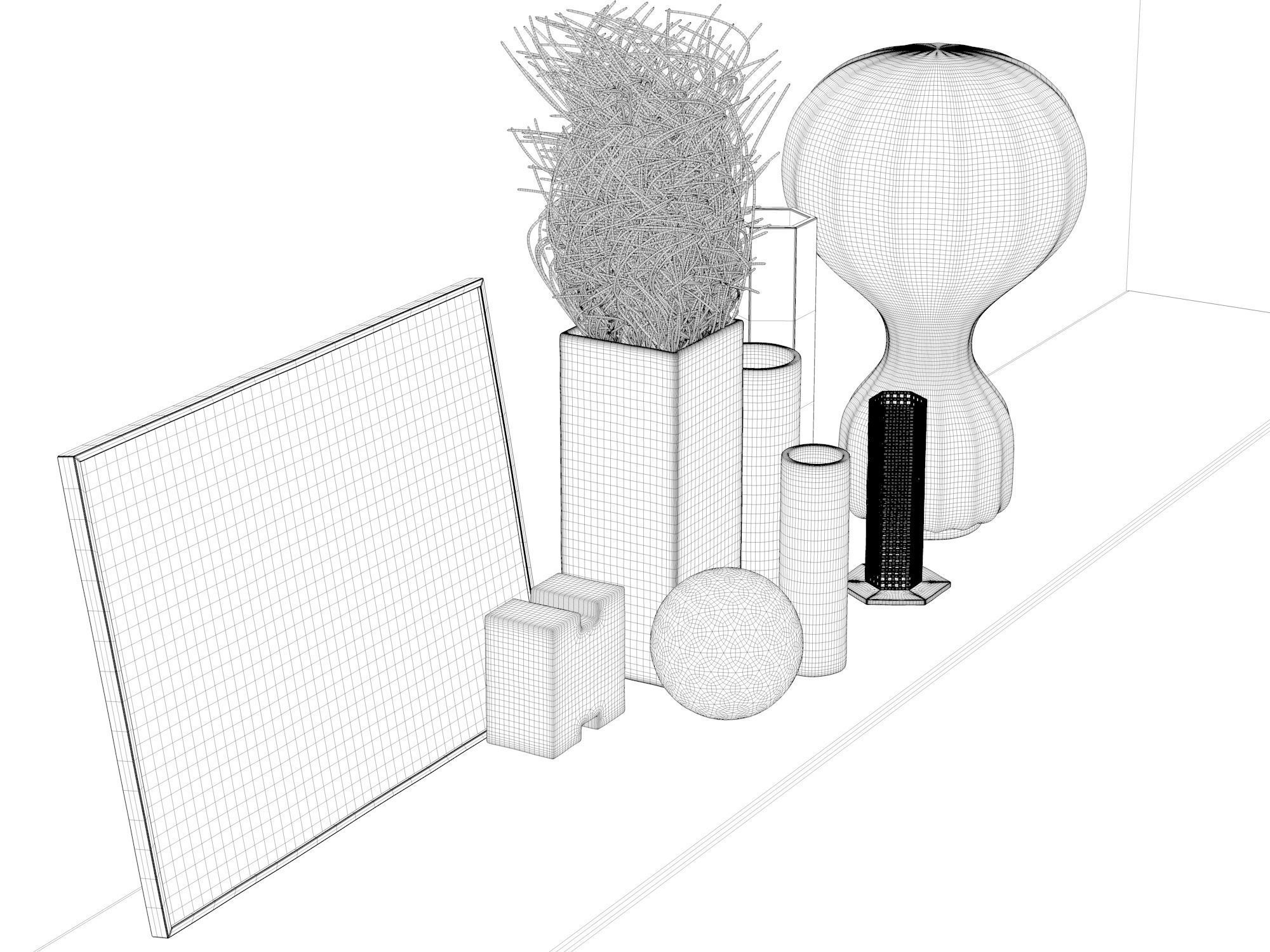 Gatto Lamp Plant and Decorative Objects 3D model_4