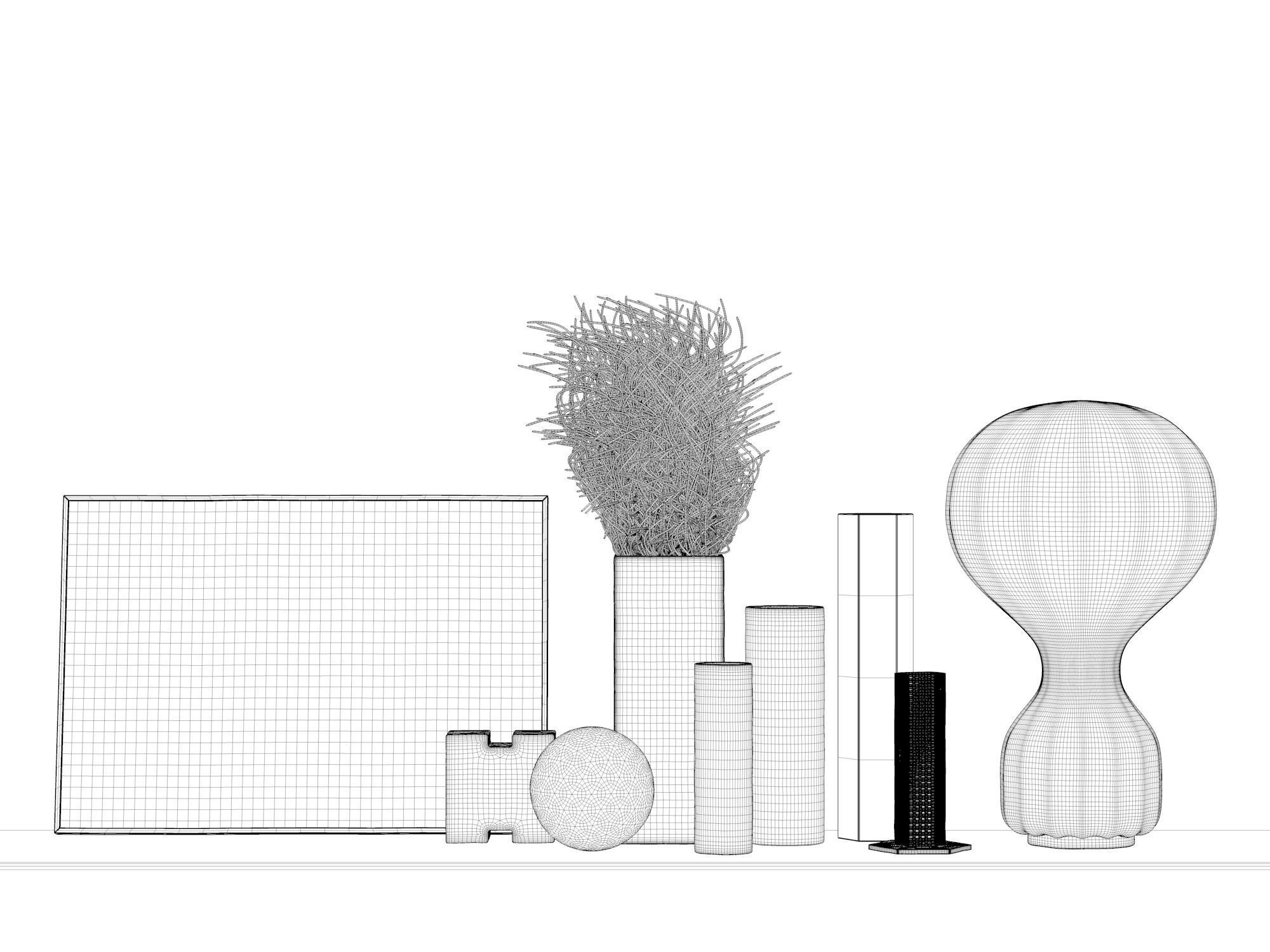 Gatto Lamp Plant and Decorative Objects 3D model_3