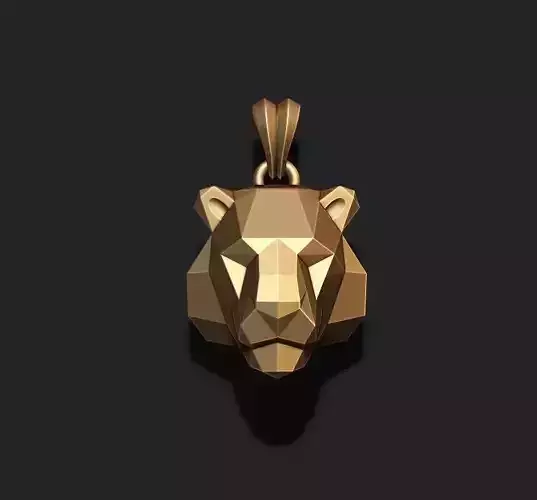 Tiger head pendant low poly