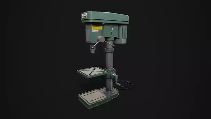 PBR Pillar Drill Low-poly 3D model