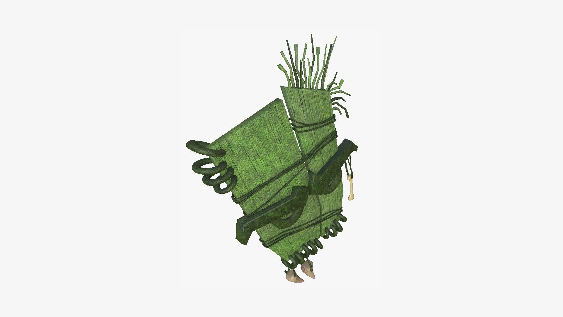 Tribal Mask B09 Full Mud - Costume Character Design Low-poly 3D model_3