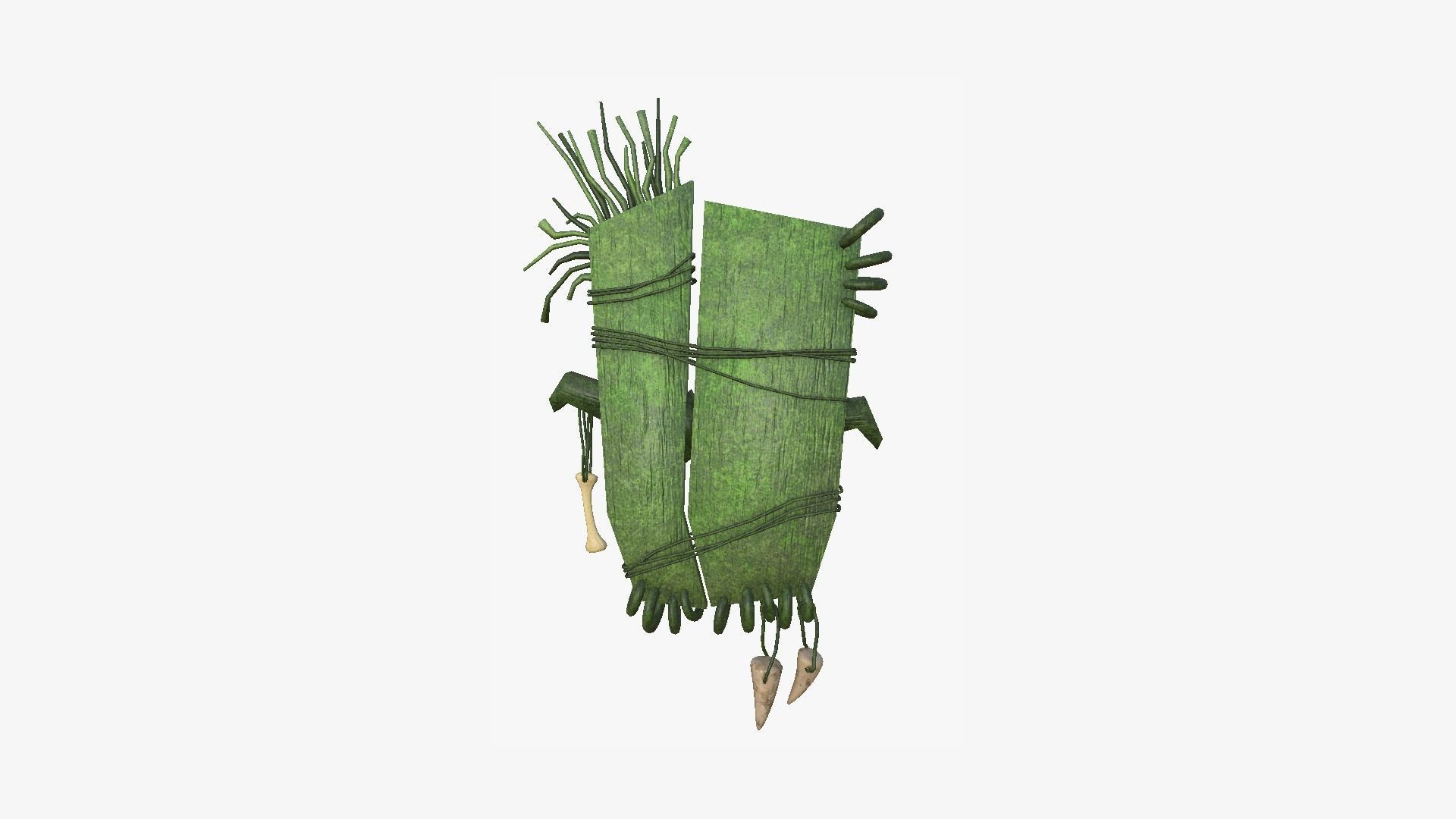 Tribal Mask B09 Full Mud - Costume Character Design Low-poly 3D model_2