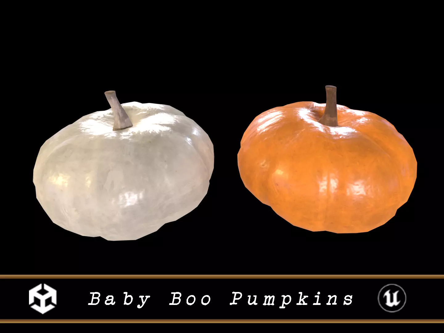 Baby Boo Pumpkins Low-poly 3D model_0