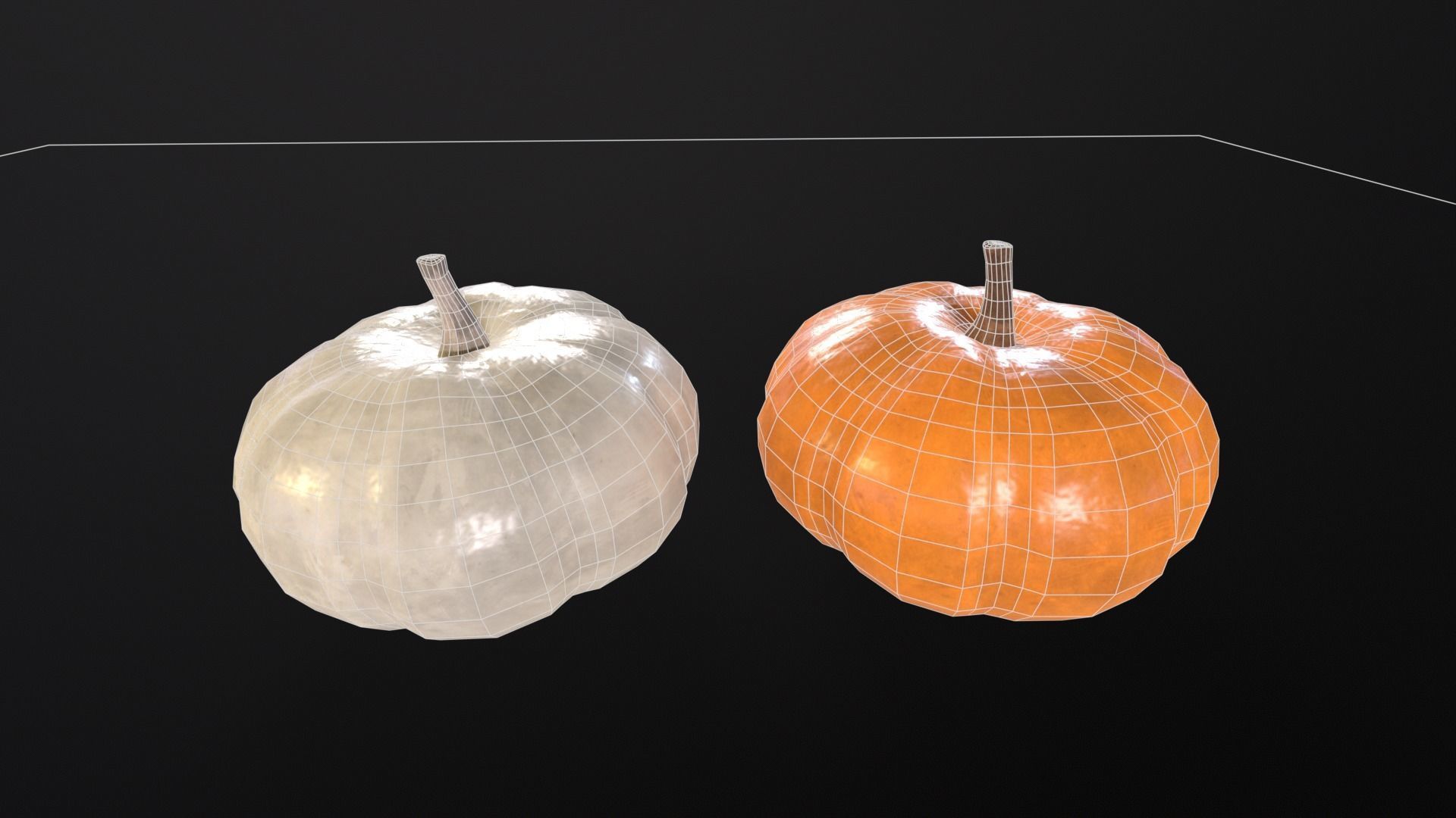 Baby Boo Pumpkins Low-poly 3D model_3