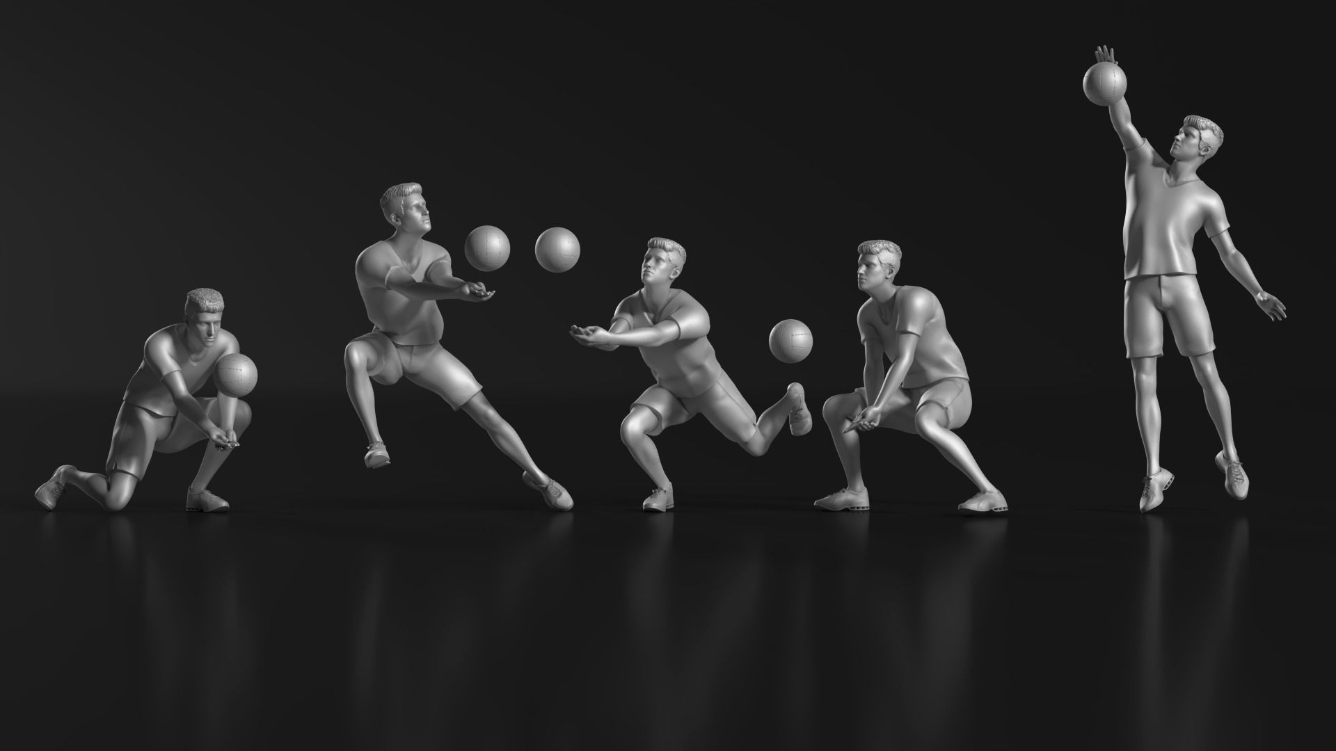 volleyball Man 47 figure Set 01 3D print model_3