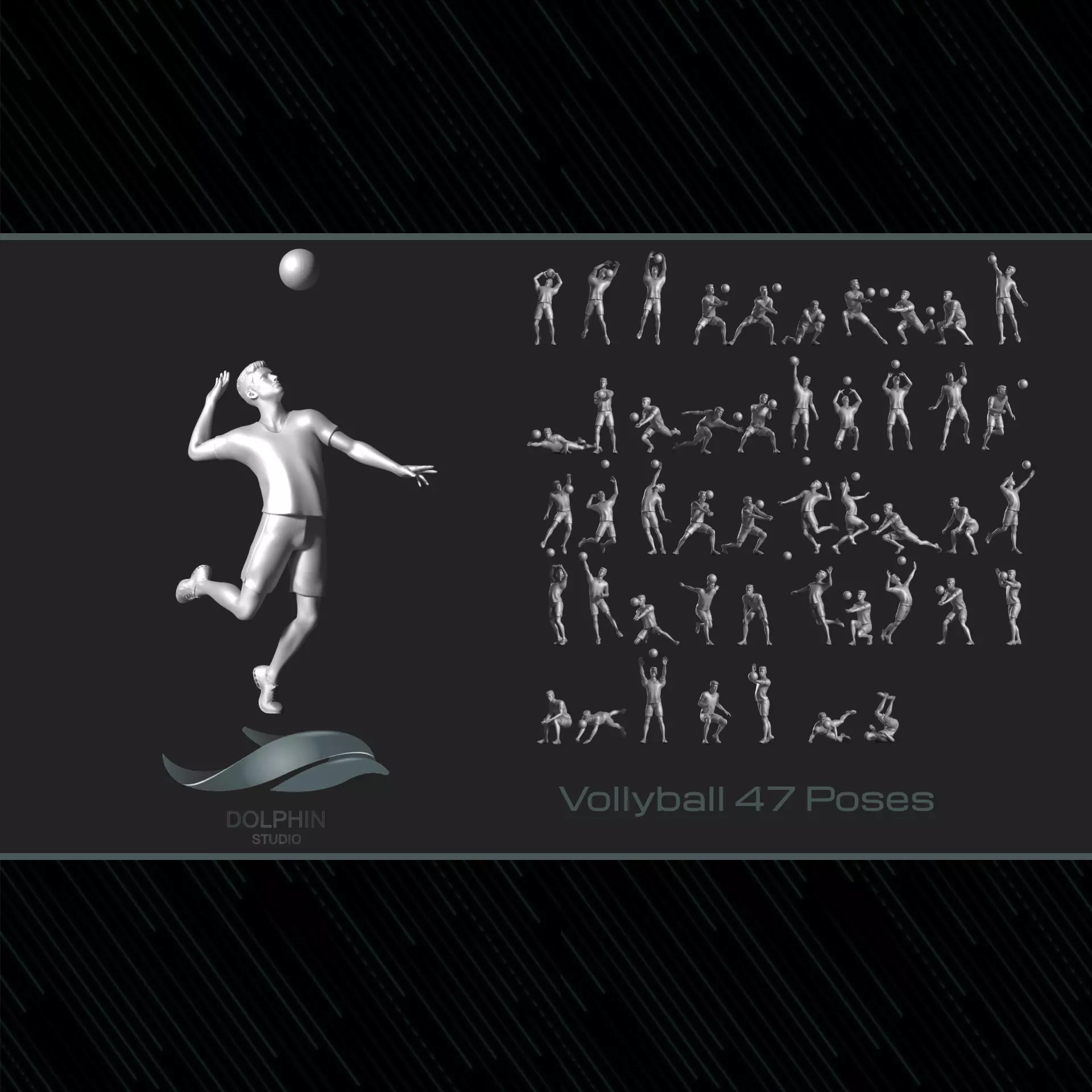 volleyball Man 47 figure Set 01 3D print model_0