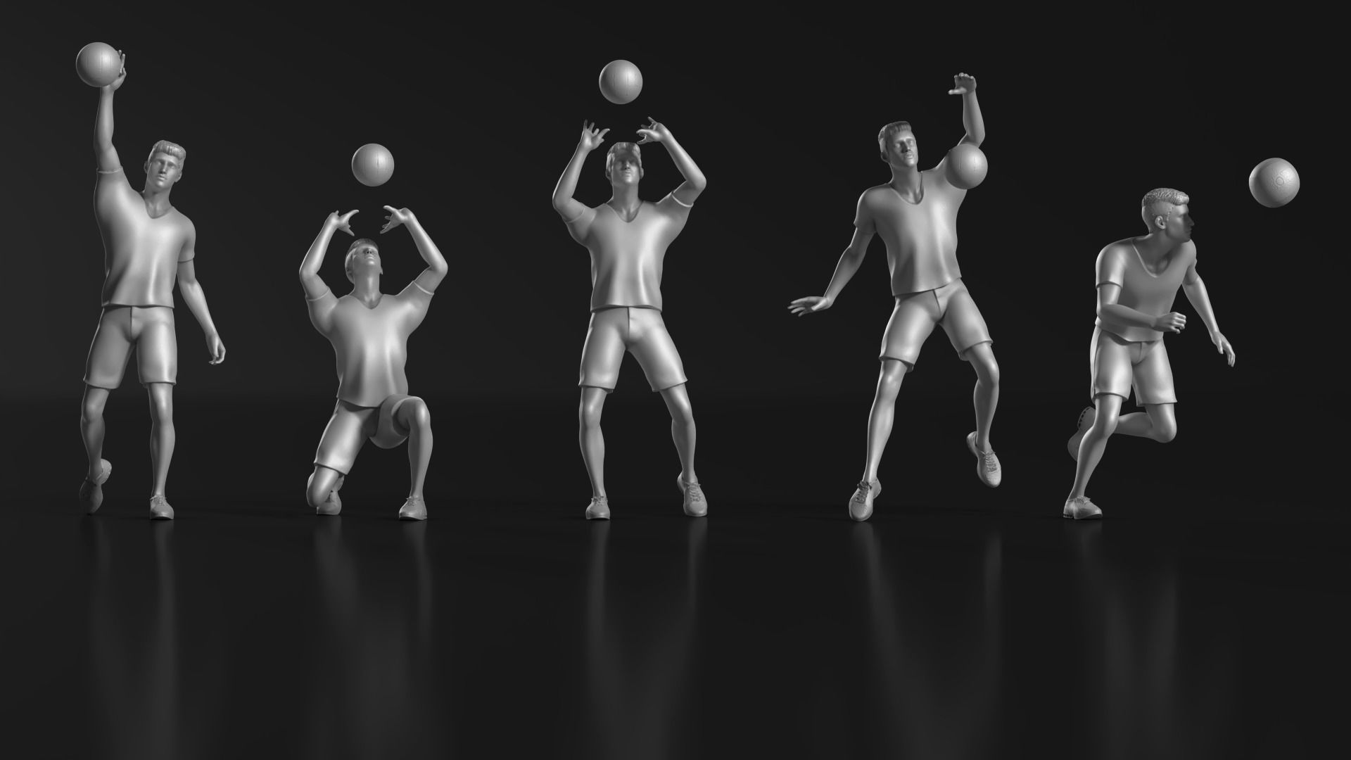 volleyball Man 47 figure Set 01 3D print model_5