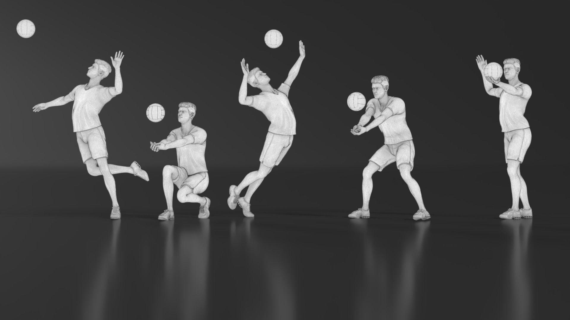 volleyball Man 47 figure Set 01 3D print model_21