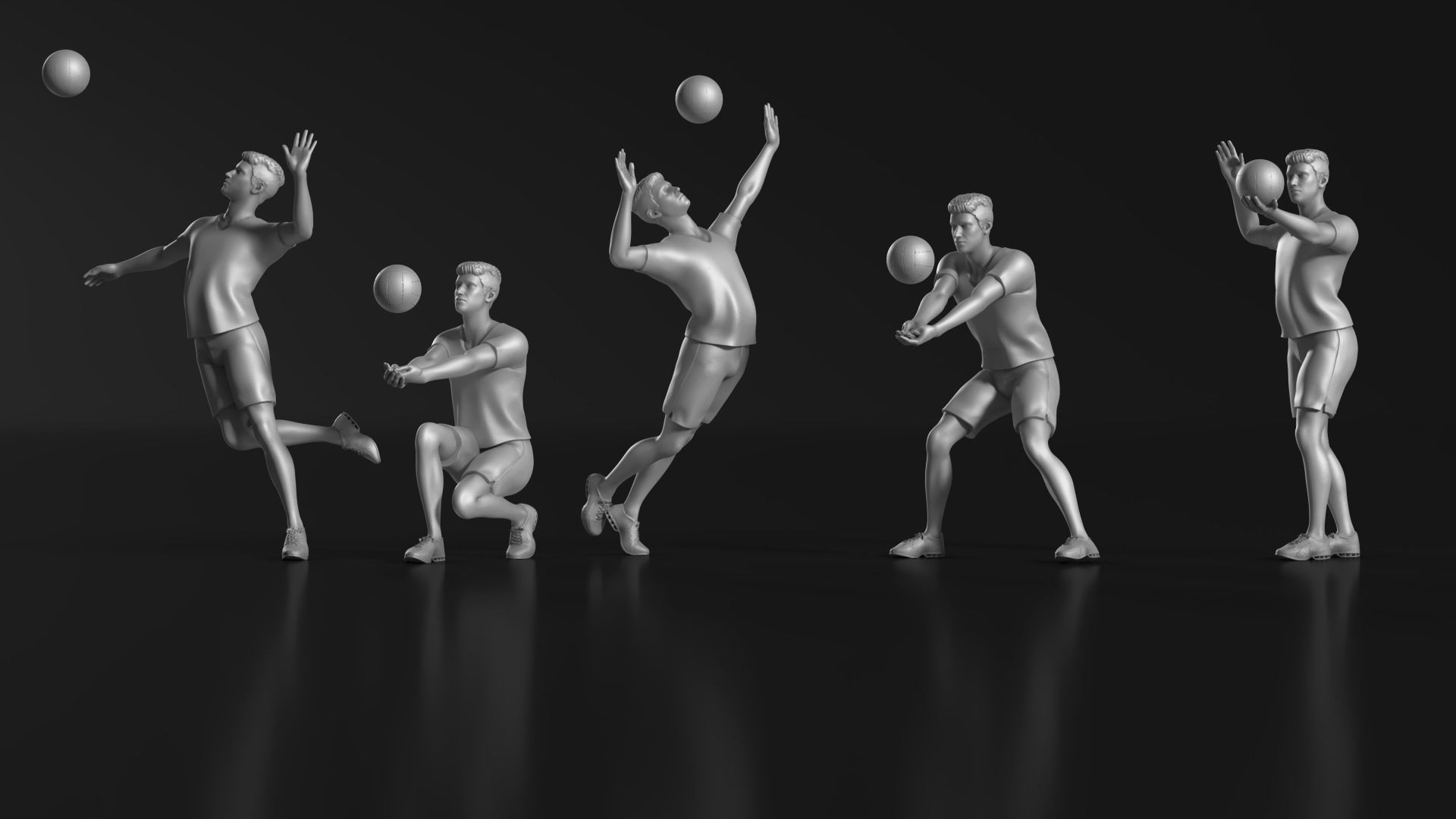 volleyball Man 47 figure Set 01 3D print model_9