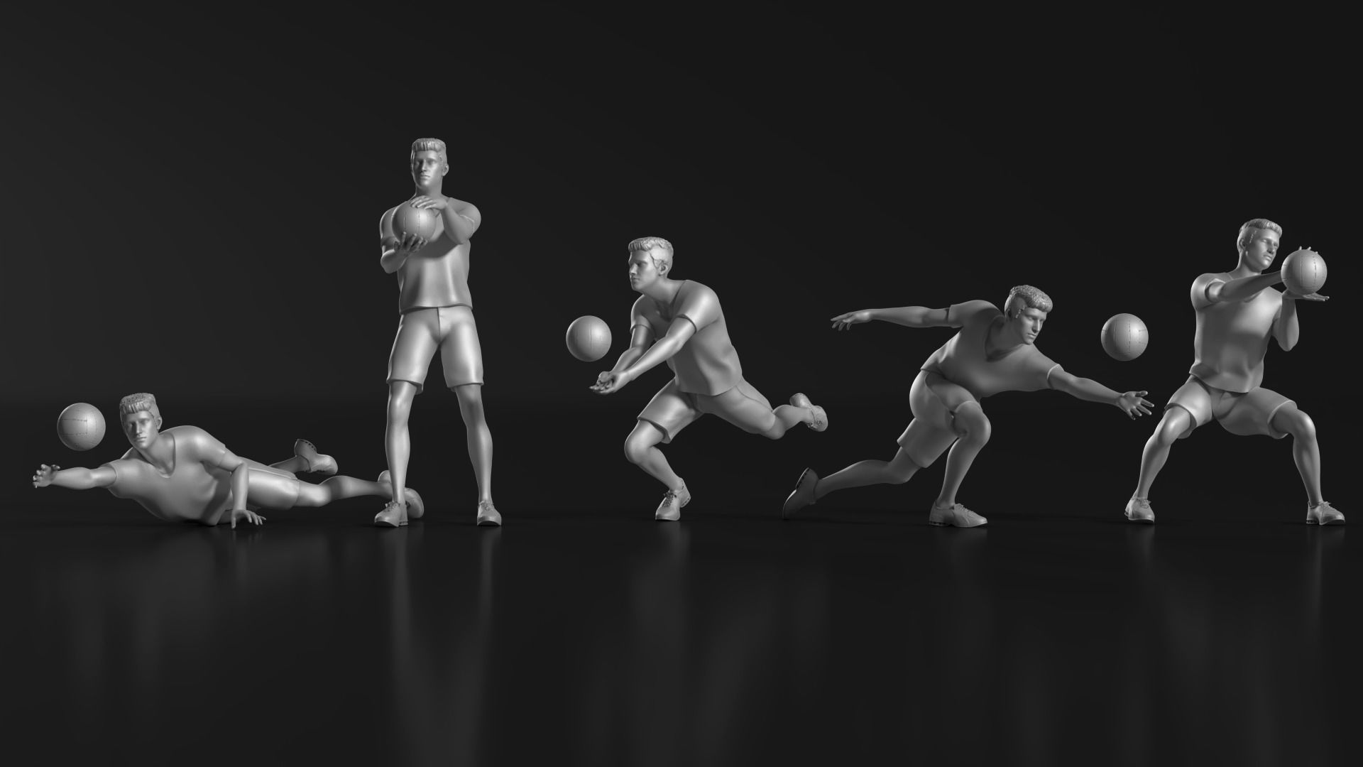 volleyball Man 47 figure Set 01 3D print model_4