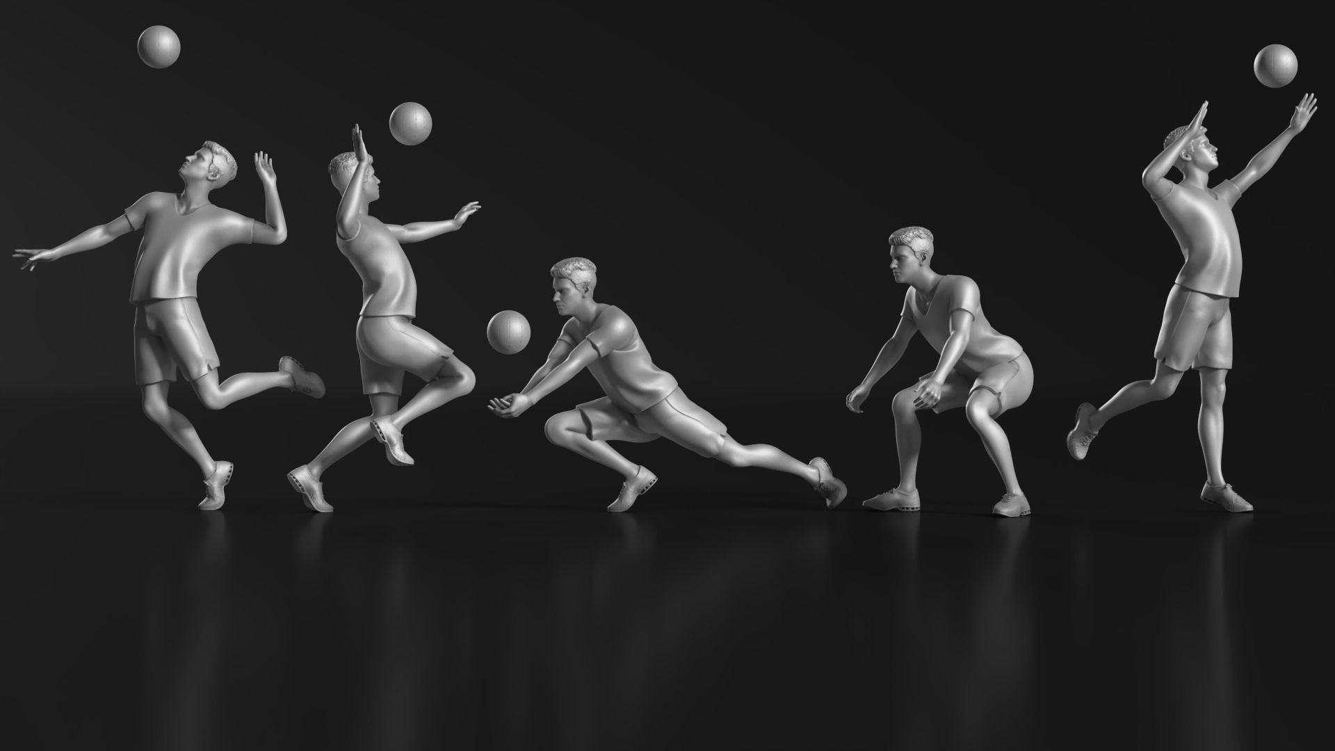 volleyball Man 47 figure Set 01 3D print model_7
