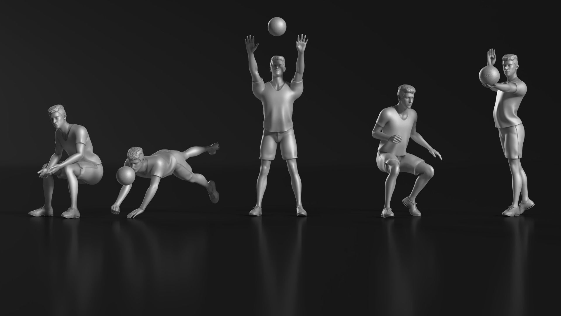 volleyball Man 47 figure Set 01 3D print model_10