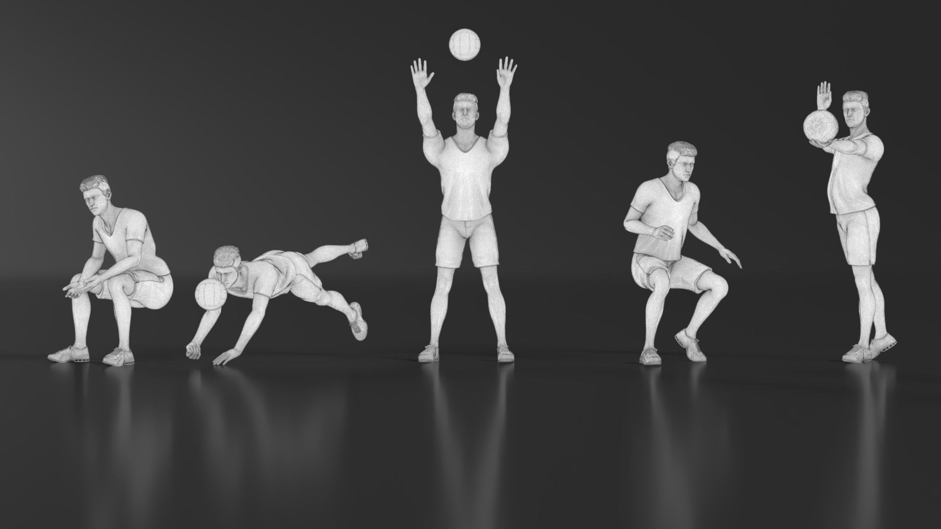 volleyball Man 47 figure Set 01 3D print model_22