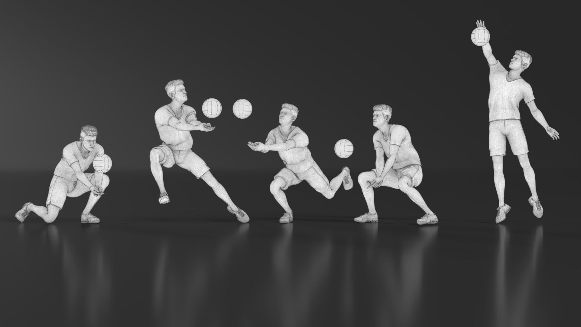 volleyball Man 47 figure Set 01 3D print model_15