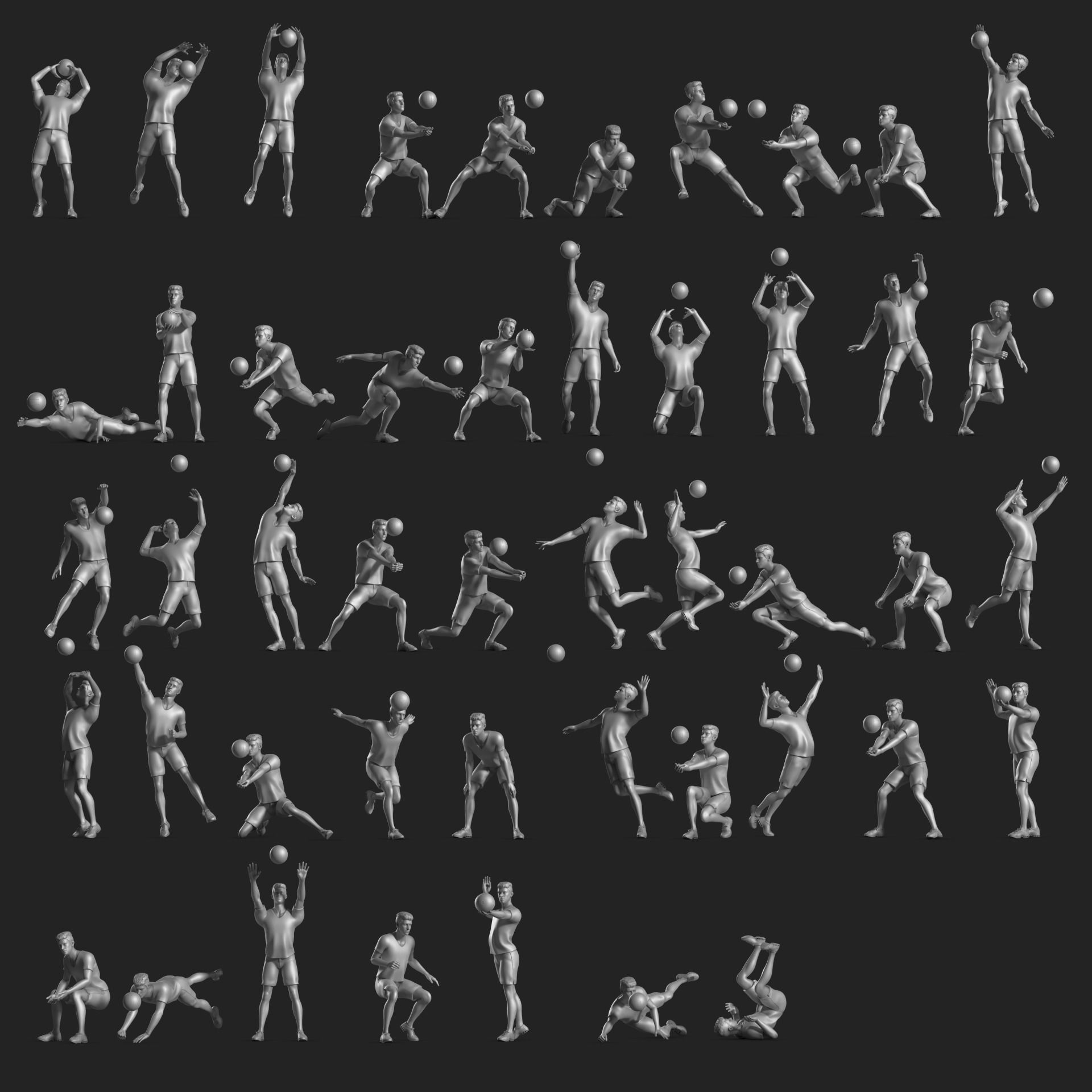 volleyball Man 47 figure Set 01 3D print model_1