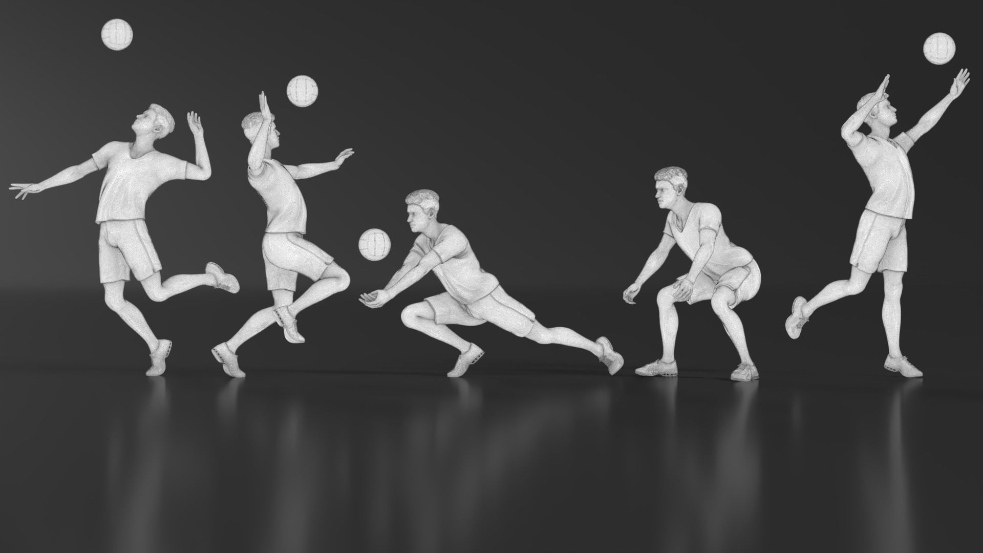 volleyball Man 47 figure Set 01 3D print model_19
