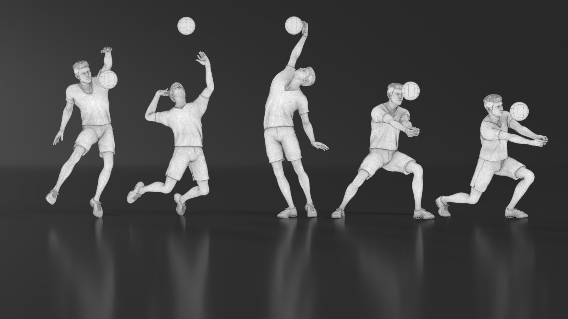 volleyball Man 47 figure Set 01 3D print model_18