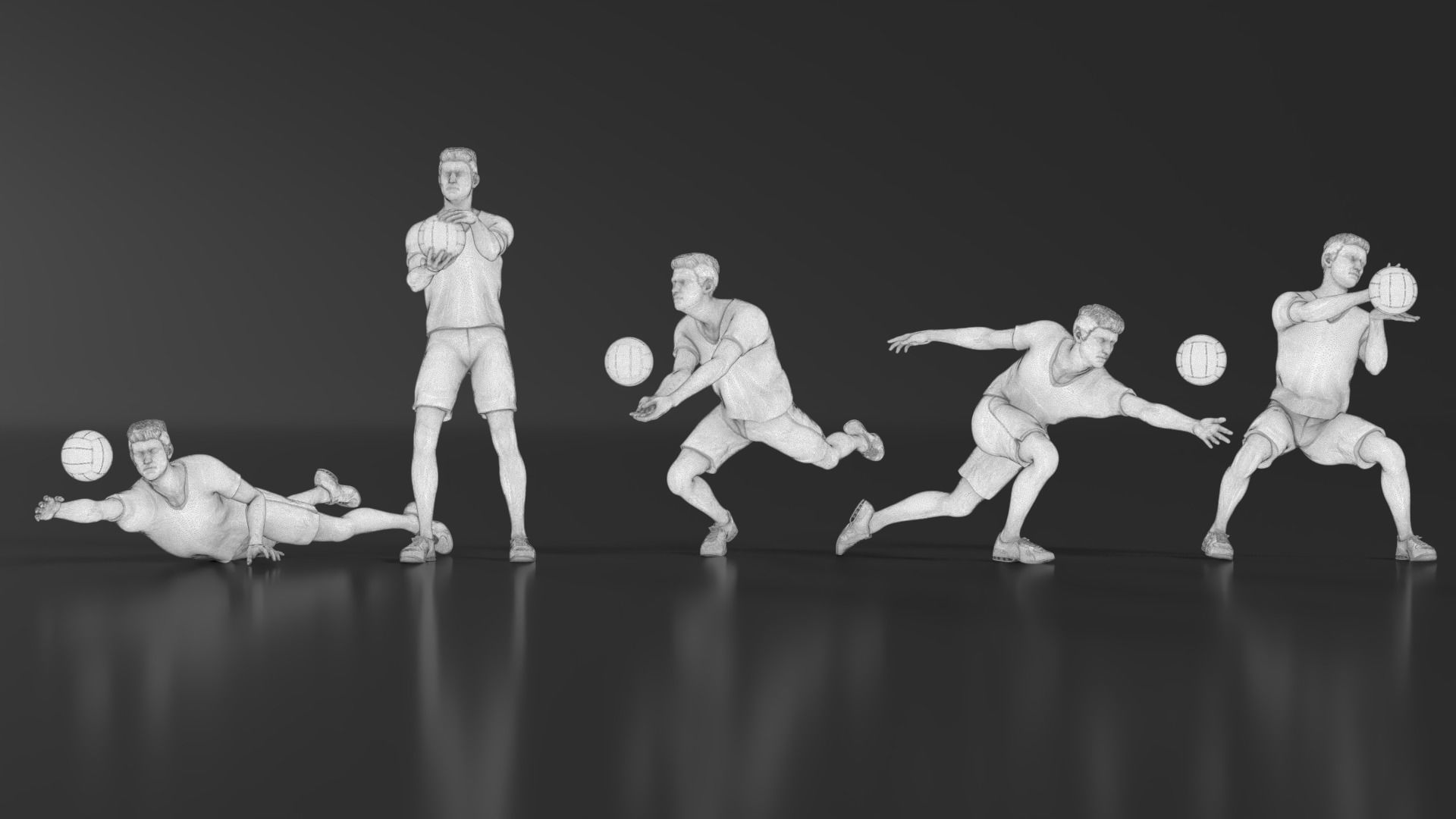volleyball Man 47 figure Set 01 3D print model_16
