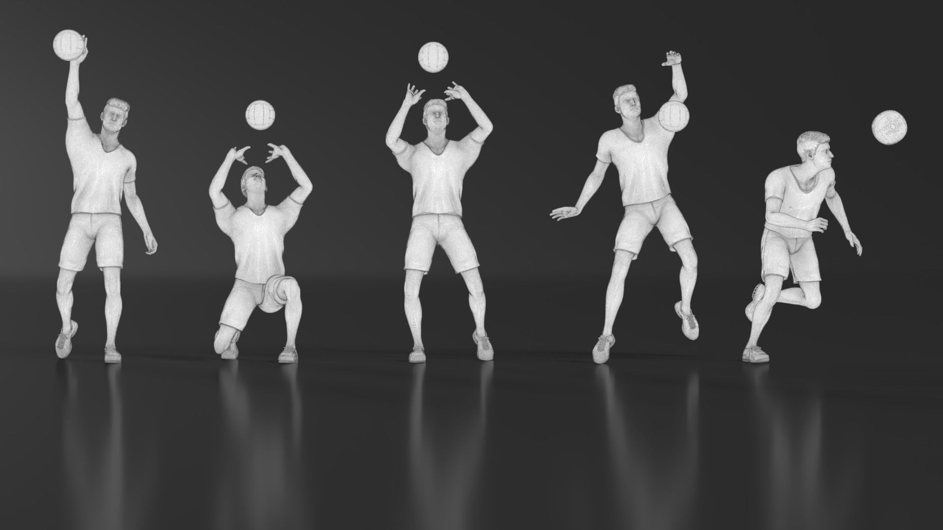 volleyball Man 47 figure Set 01 3D print model_17
