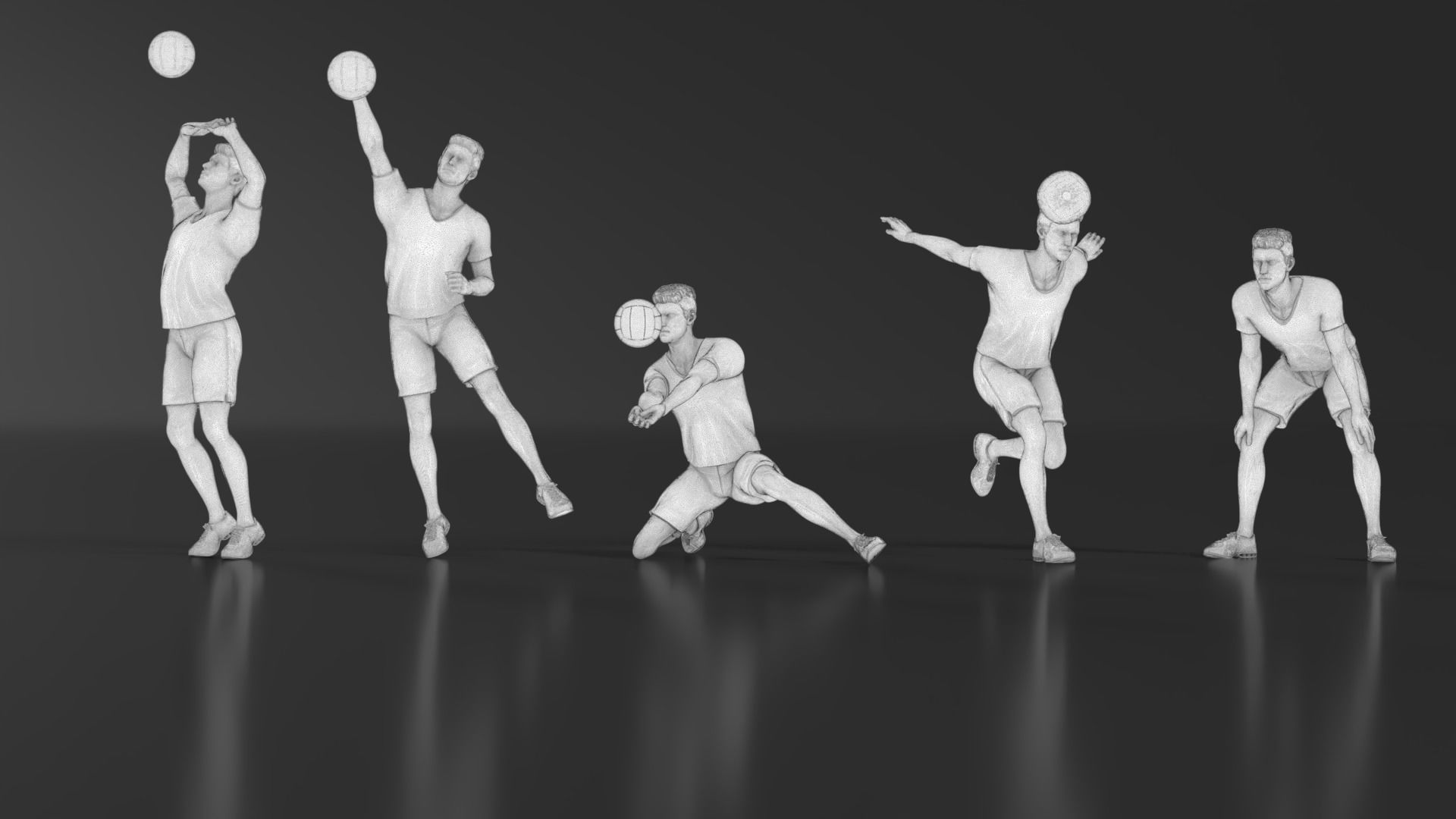 volleyball Man 47 figure Set 01 3D print model_20