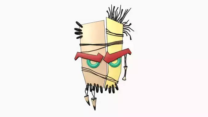 Tribal Mask B11 Cartoon - Costume Character Design Low-poly 3D model