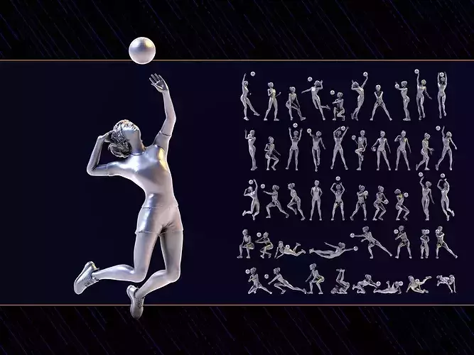 volleyball Woman 46 figure Set 02