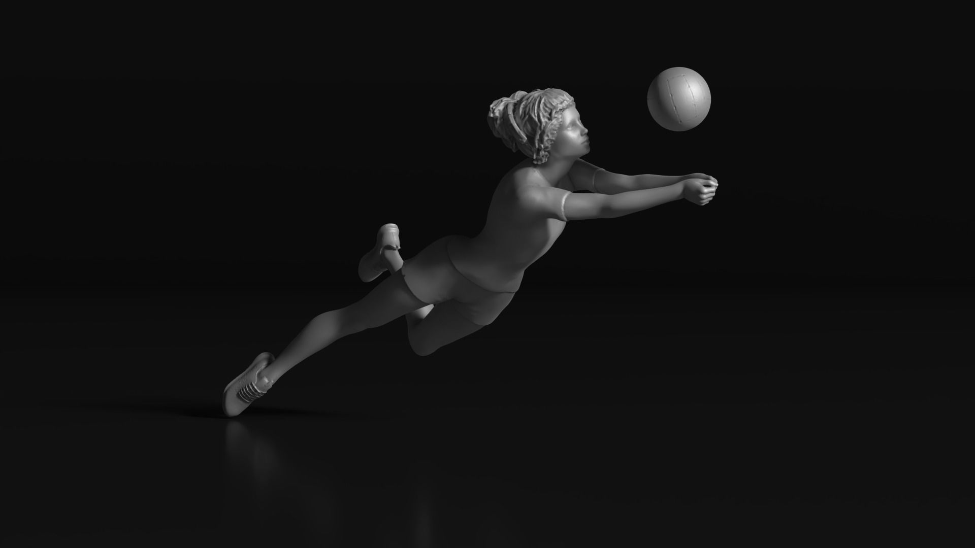 volleyball Woman 48 figure Set 01 3D print model_12