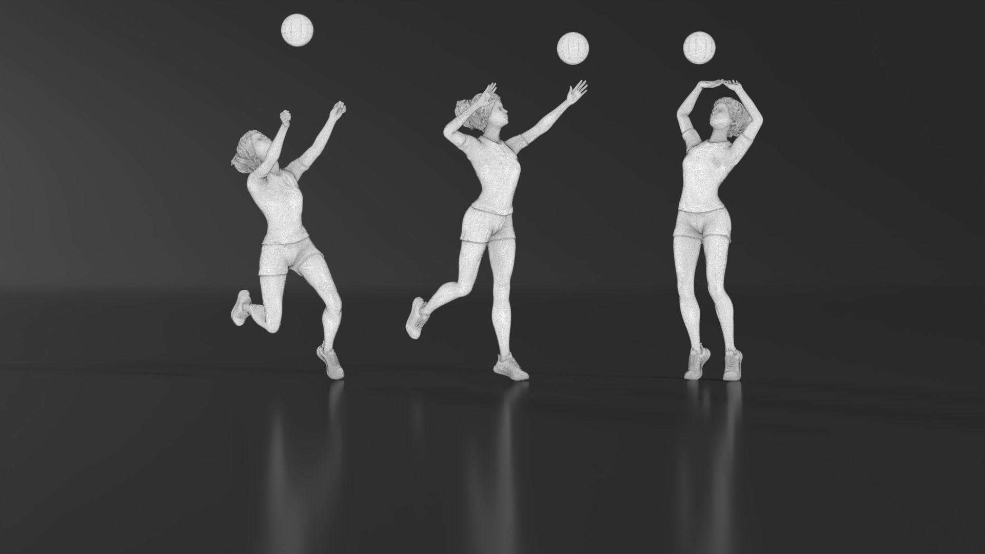 volleyball Woman 48 figure Set 01 3D print model_23