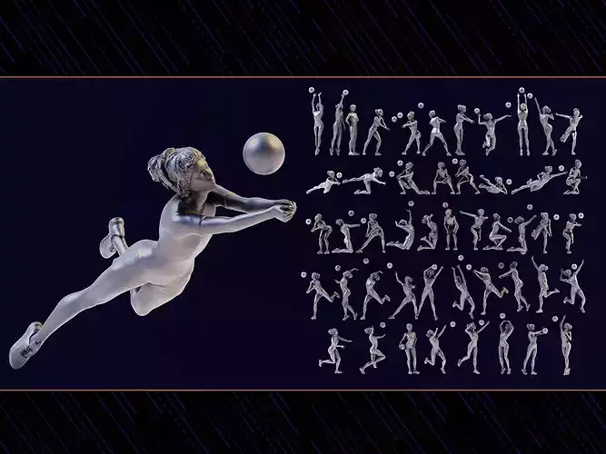 volleyball Woman 48 figure Set 01