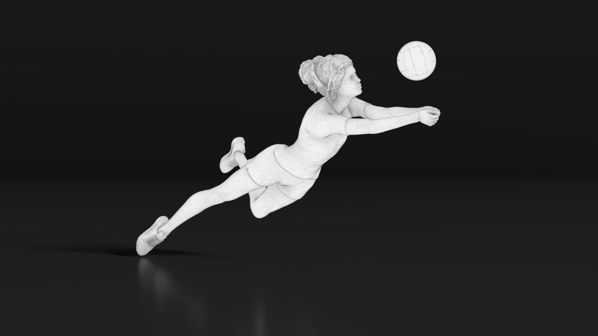 volleyball Woman 48 figure Set 01 3D print model_24