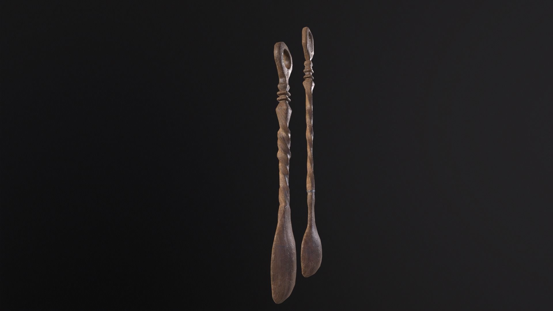 Antique Twisted Spoons Low-poly 3D model_10