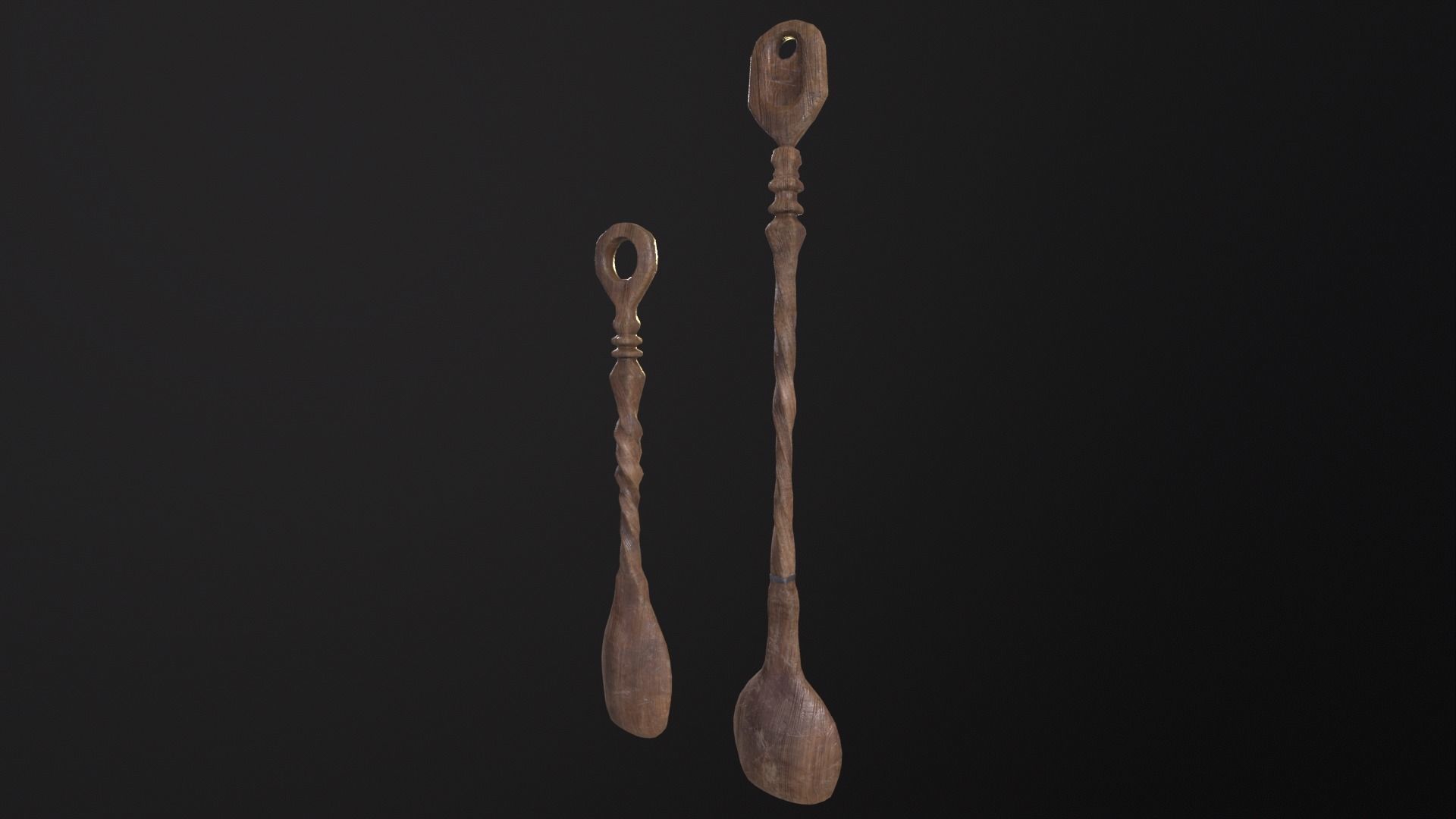 Antique Twisted Spoons Low-poly 3D model_14