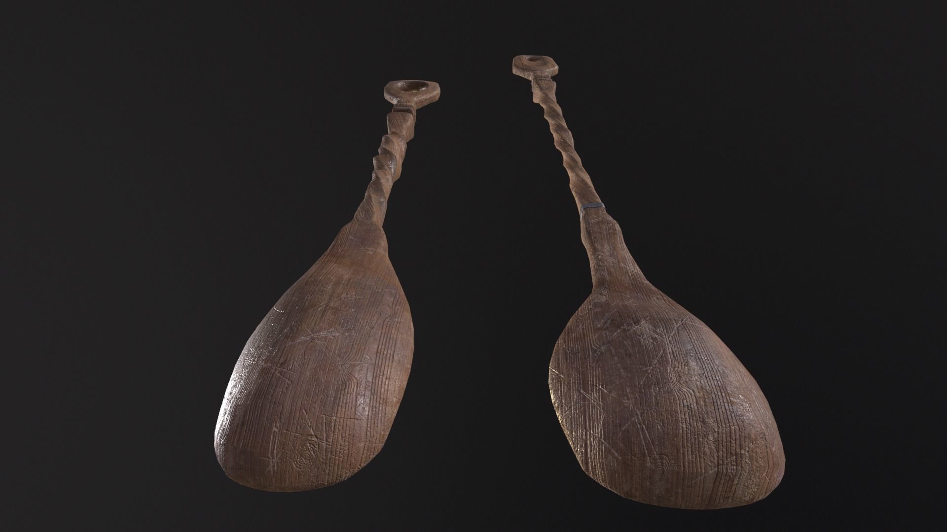 Antique Twisted Spoons Low-poly 3D model_16