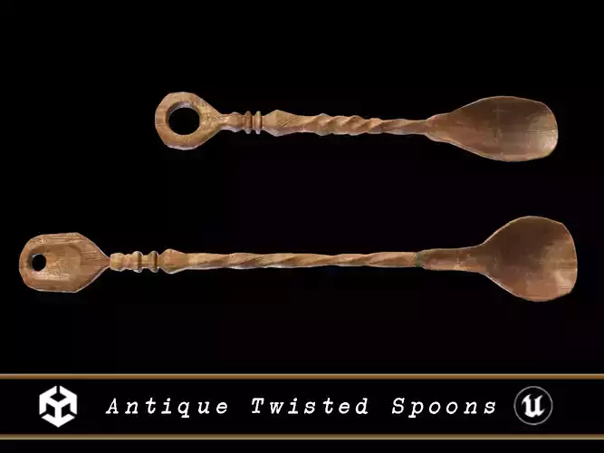 Antique Twisted Spoons Low-poly 3D model
