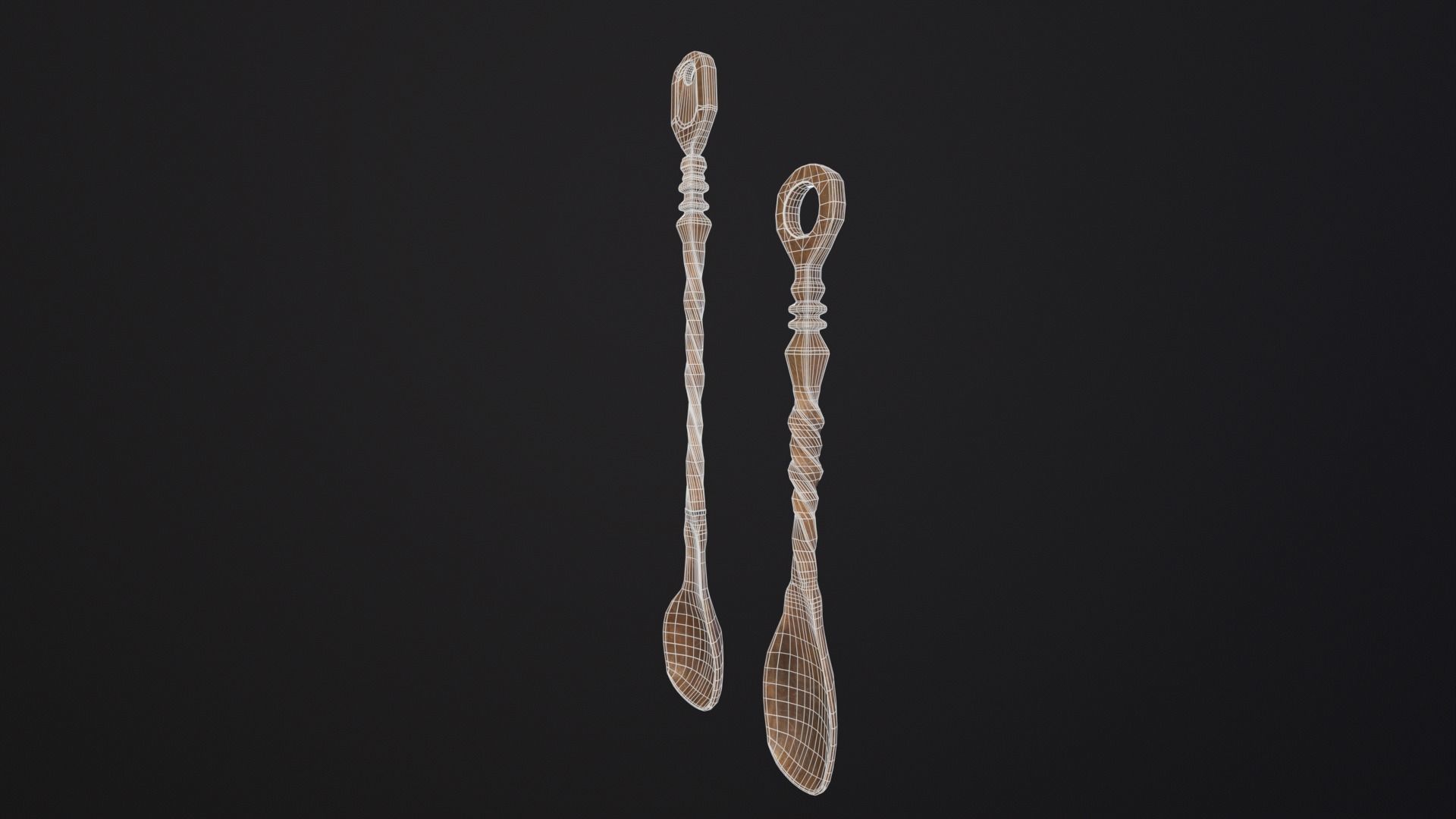Antique Twisted Spoons Low-poly 3D model_7