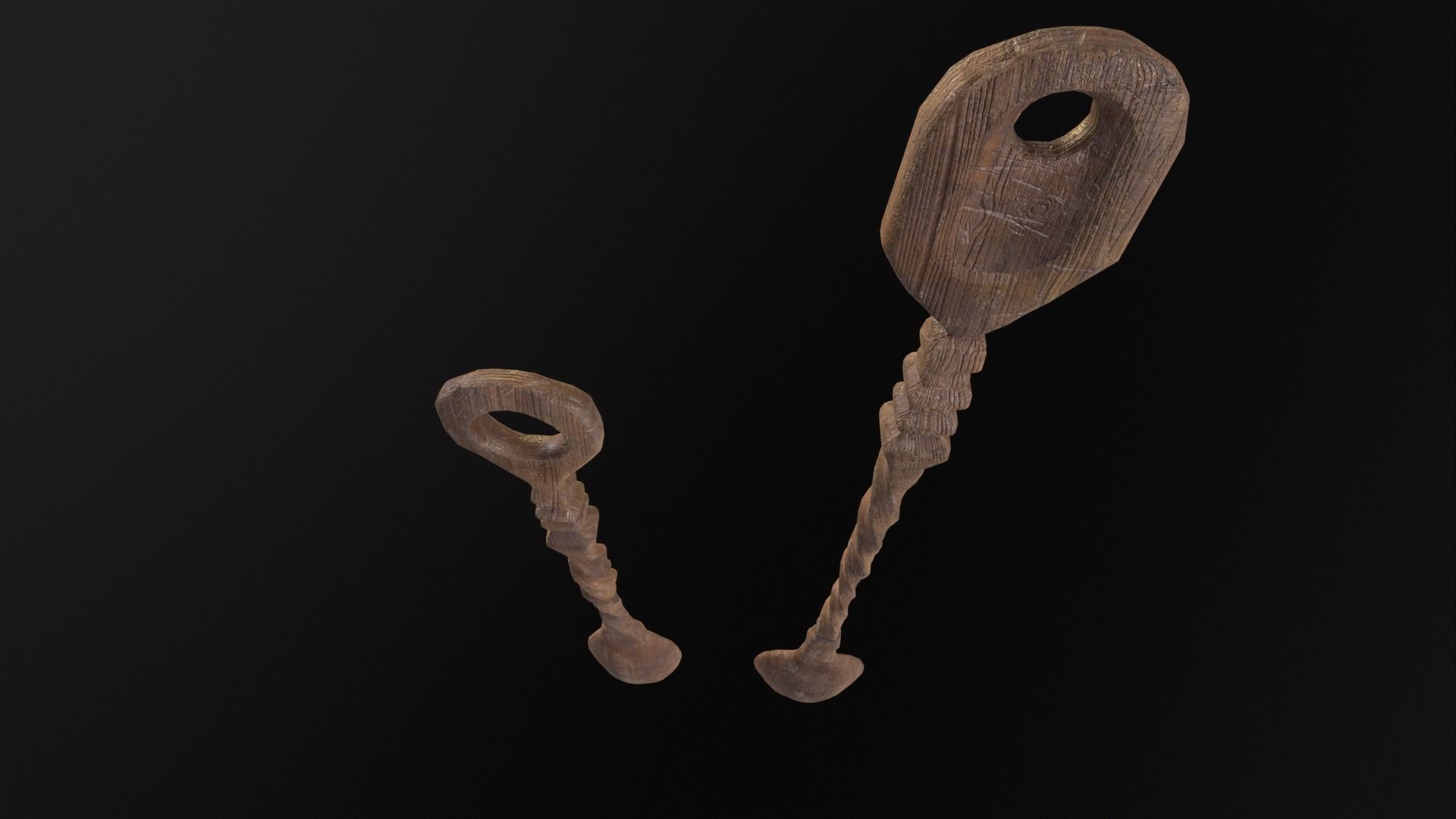 Antique Twisted Spoons Low-poly 3D model_18