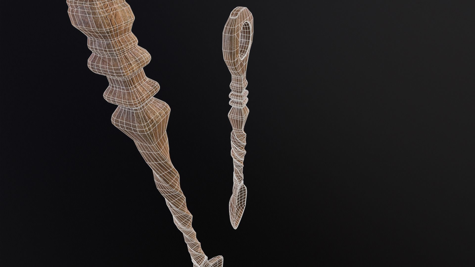 Antique Twisted Spoons Low-poly 3D model_21
