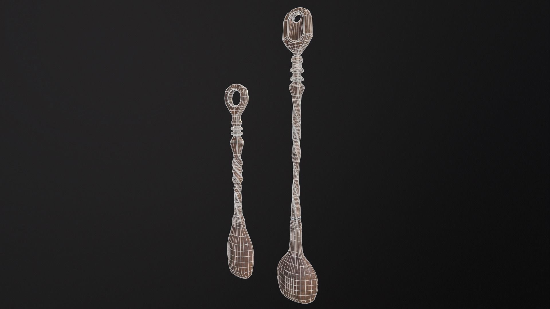 Antique Twisted Spoons Low-poly 3D model_15