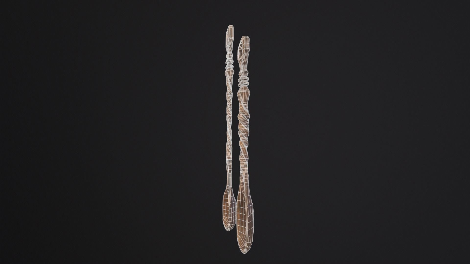 Antique Twisted Spoons Low-poly 3D model_9