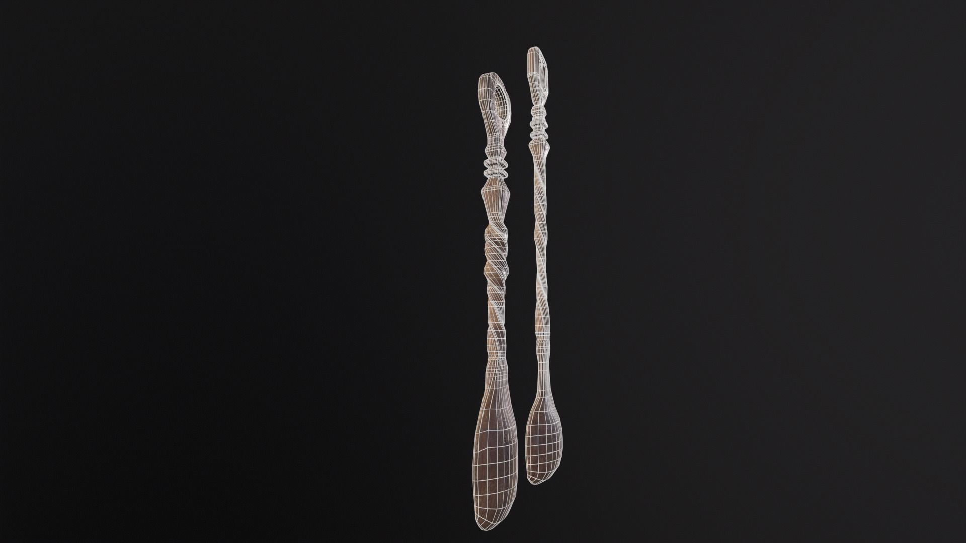 Antique Twisted Spoons Low-poly 3D model_11