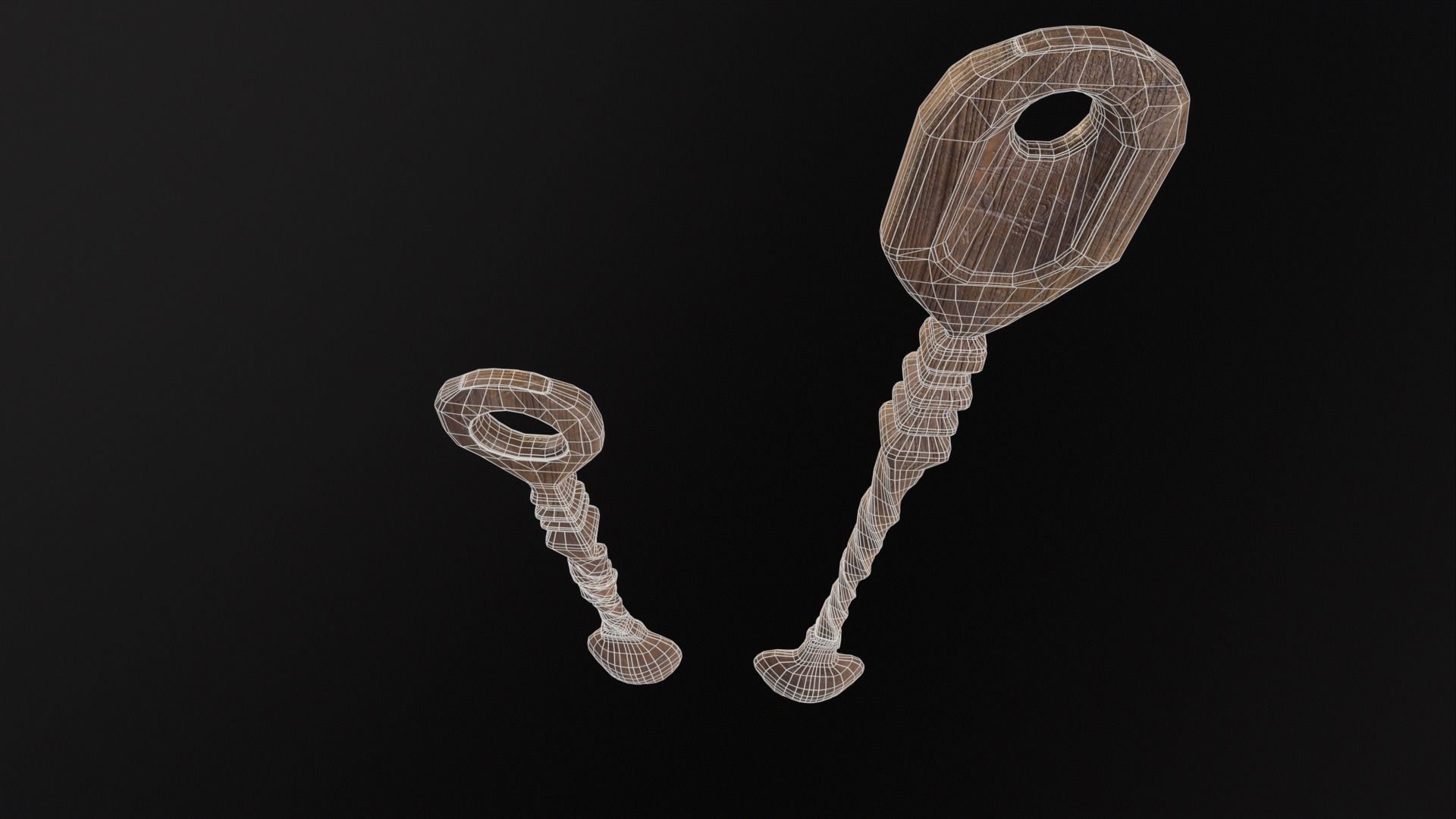 Antique Twisted Spoons Low-poly 3D model_19