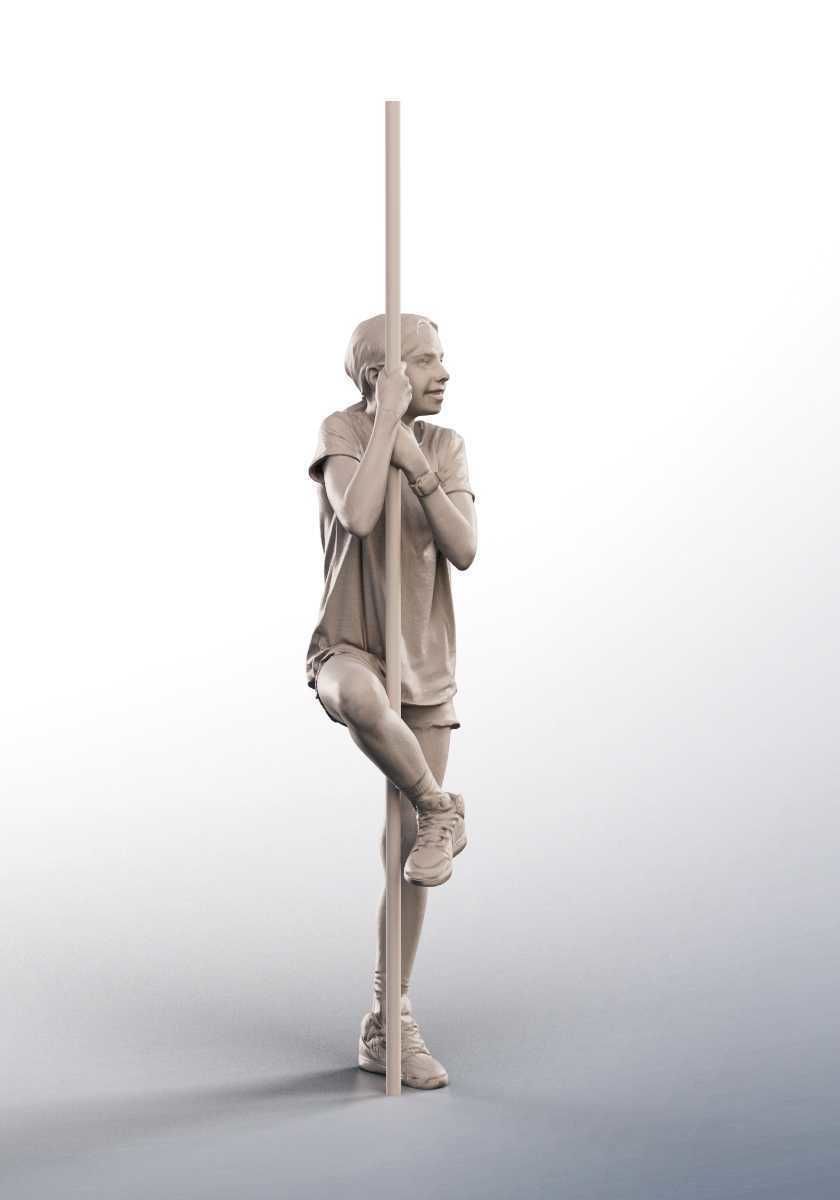 Maggie 14451 -  Girl Playing On Climbing Frame Low-poly 3D model_4